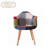 Ventes chaudes Patchwork Tissu couverture Loisirs en plastique loisirs en bois tissu à manger Fauteuils